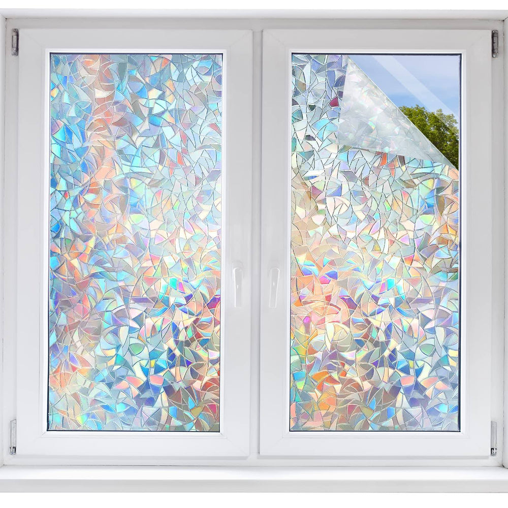 STATINT Window Films STATINT Window Privacy Film,Stained Glass Window Clings,Rainbow Static Cling UV Blocking Non-Adhesive Window Vinyl Stickers for