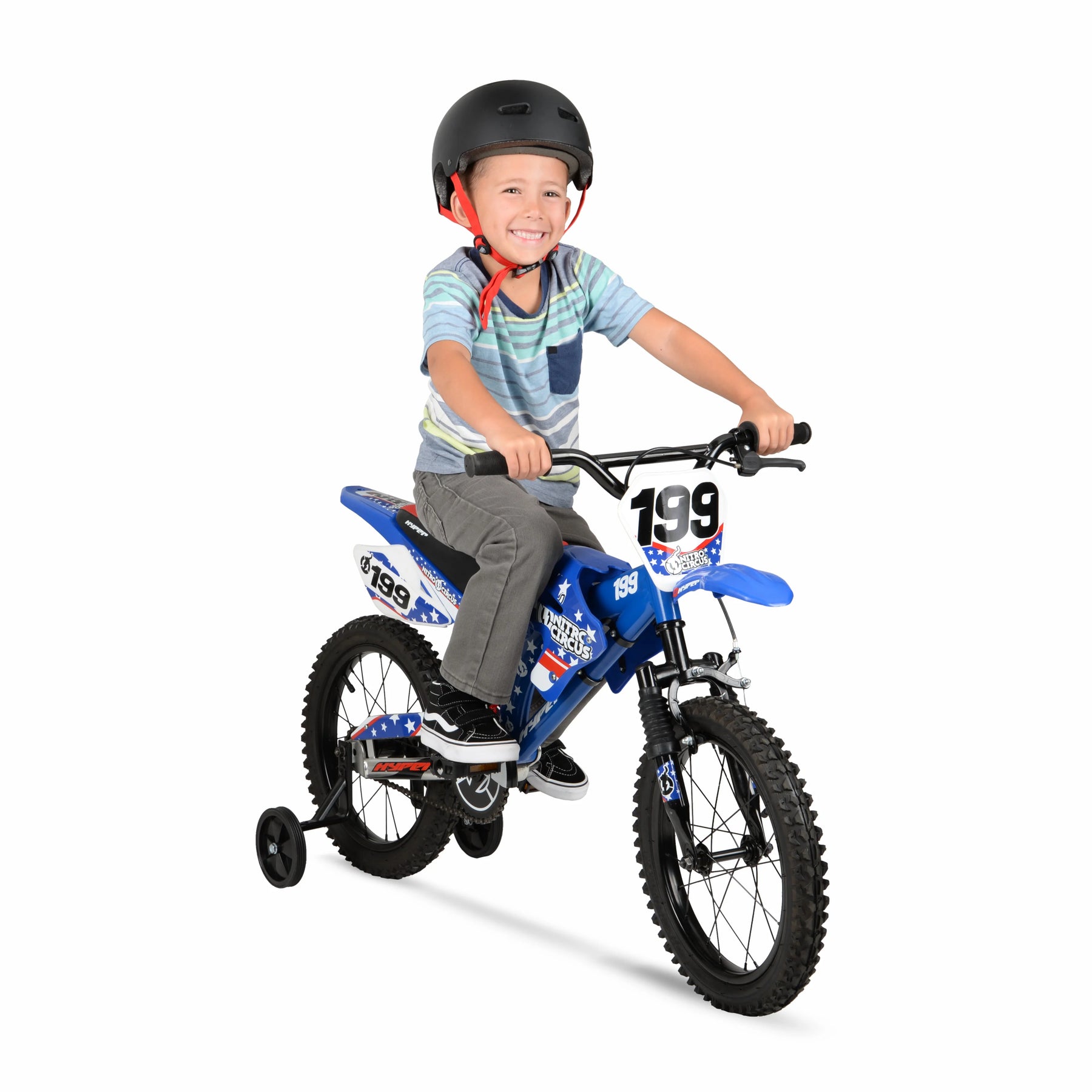 16" Hyper Bicycles Nitro Circus Motobike, Blue, Unisex, Child, Kids Age 4 - 8 Years