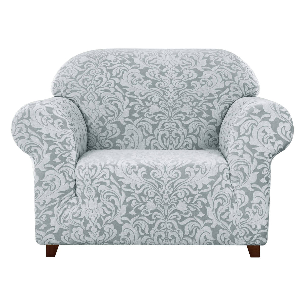 Subrtex Sofa Slipcover 1-Piece Jacquard Damask Couch Cover High Stretch Furniture Protector for Armchair in Living Room for Kids, Pets(Small,Light