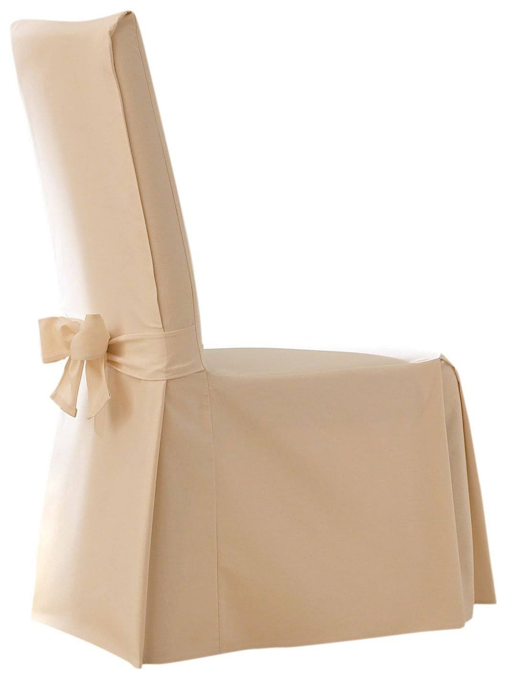 Sure Fit Cotton Duck Long Dining Room Chair Cover Natural