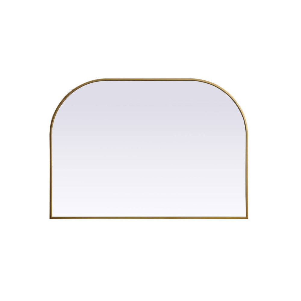 Sabine Metal Wide Arch Wall Mirror Finish: Brass, Size: 34" x 40"