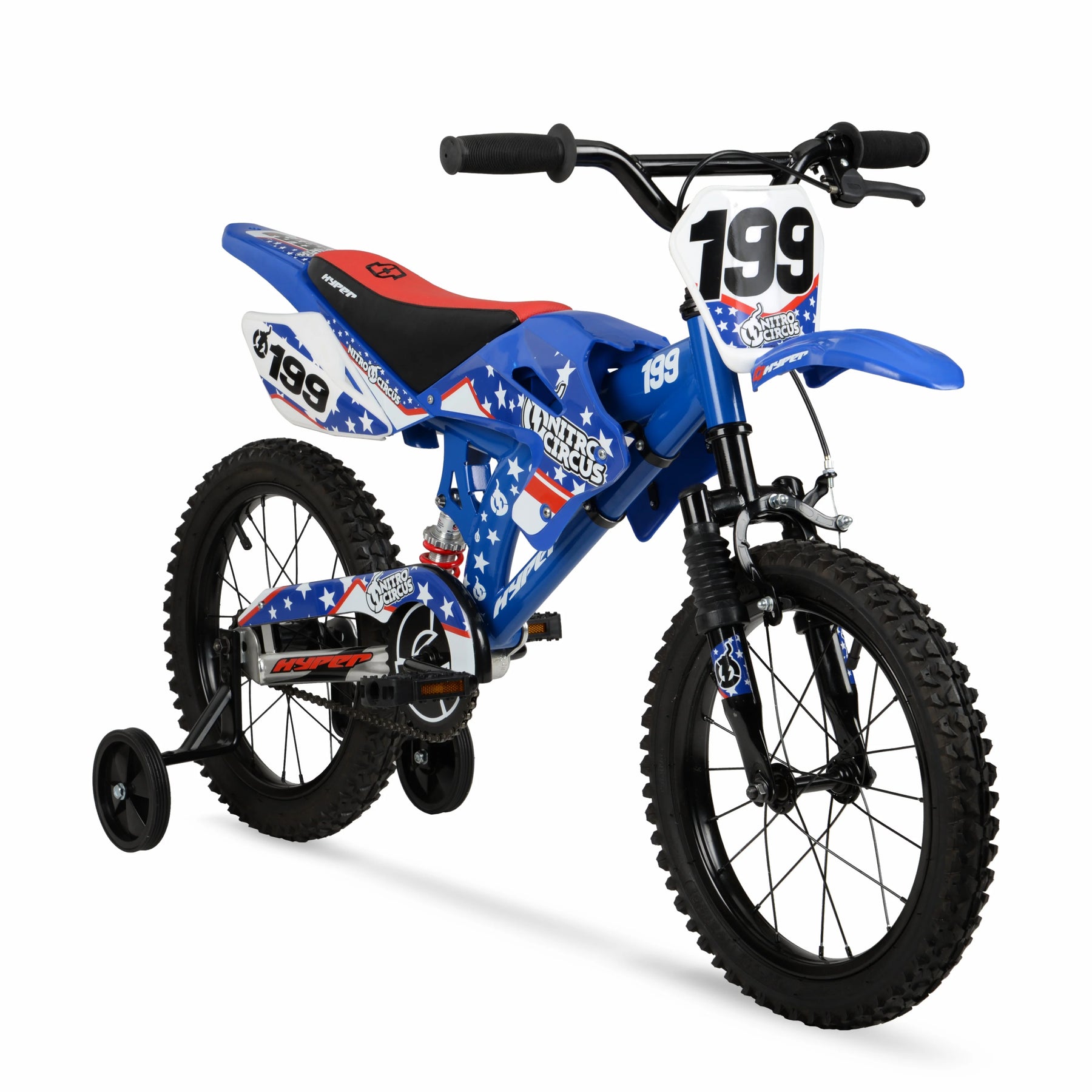 16" Hyper Bicycles Nitro Circus Motobike, Blue, Unisex, Child, Kids Age 4 - 8 Years